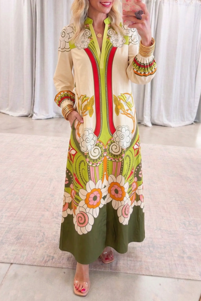 Casual Retro Print Dress
