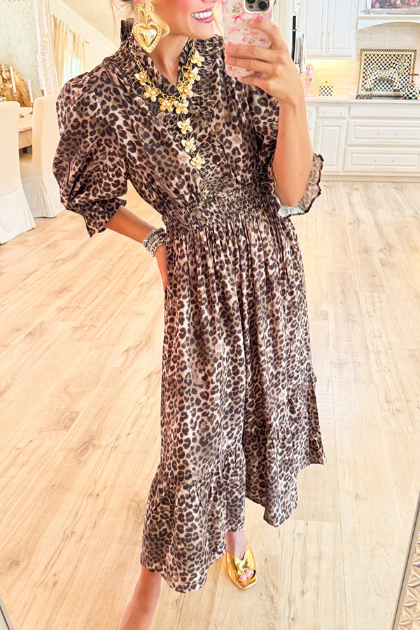 Casual Leopard Maxi Dress