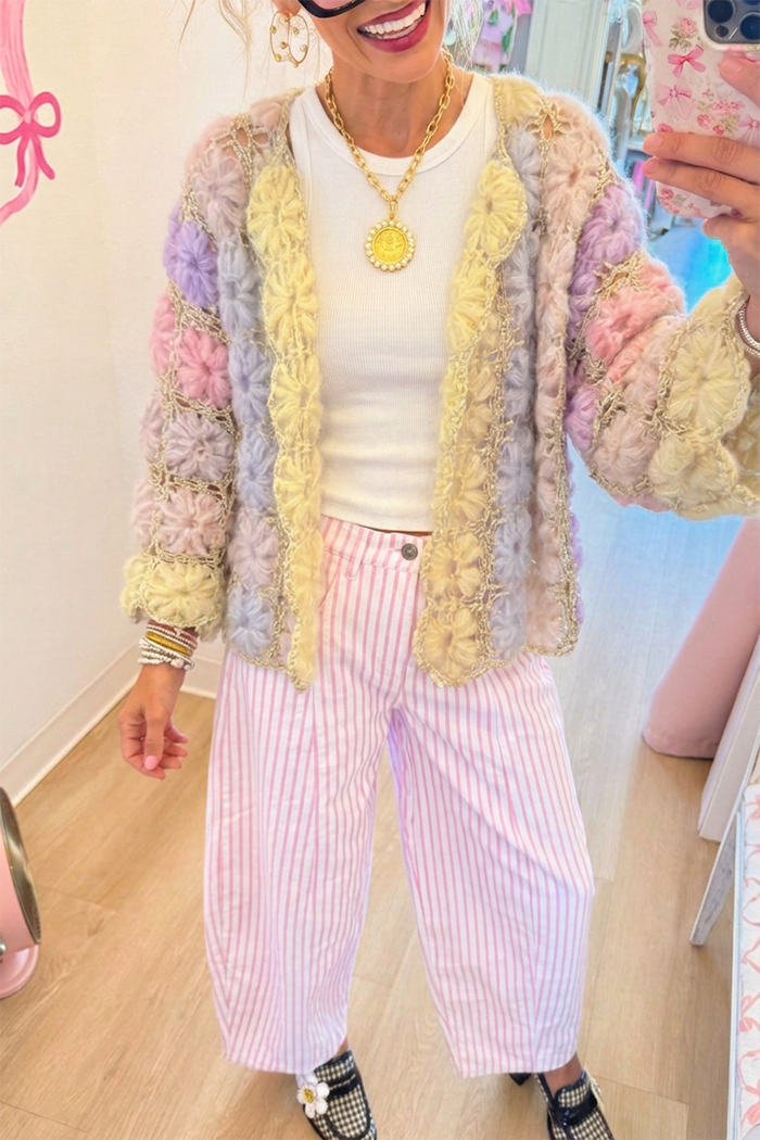 Casual Colorful Stripe Cardigan