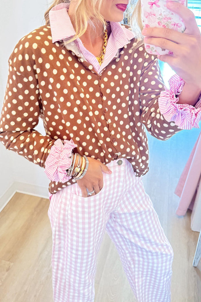 Long Sleeve Polka Dot Top