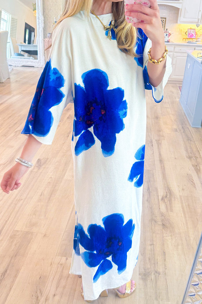 Side Slit Printed Maxi Dress