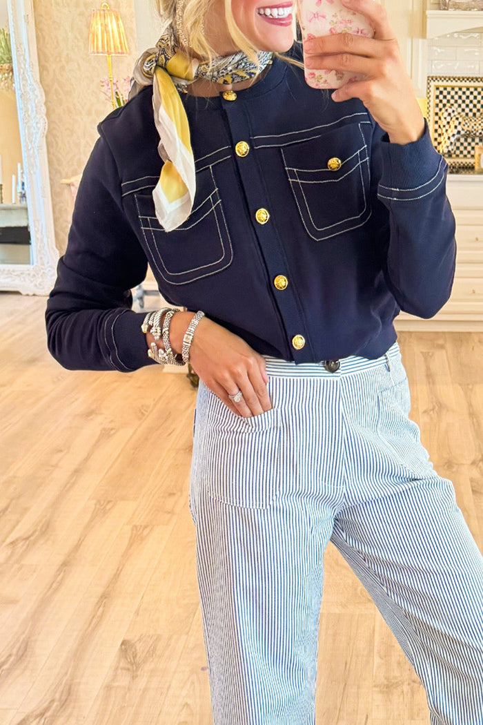Casual Long Sleeves Button Cardigan