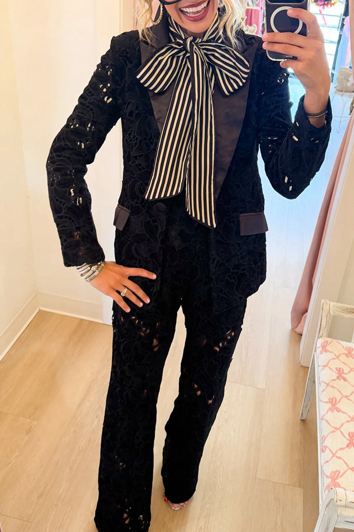 Stripe Neck Tie Top