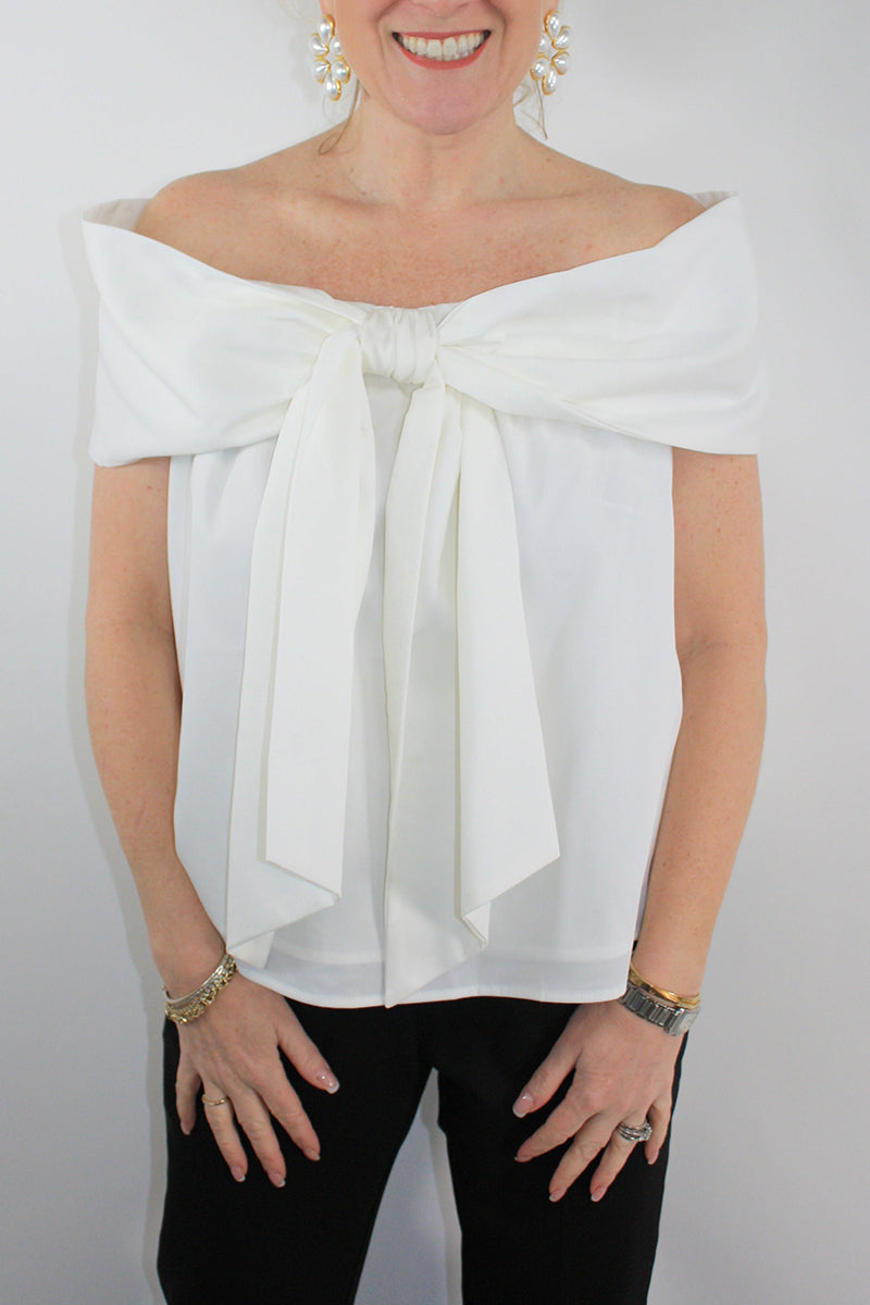 Off the Shoulder Bow Blouse
