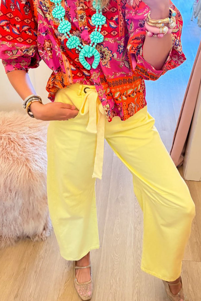 Light Yellow Barrel Jeans