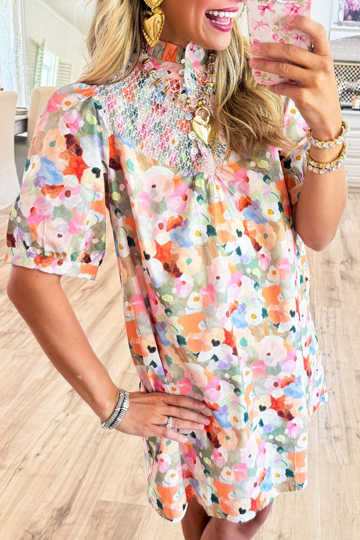 Multi Floral Pocket Dress