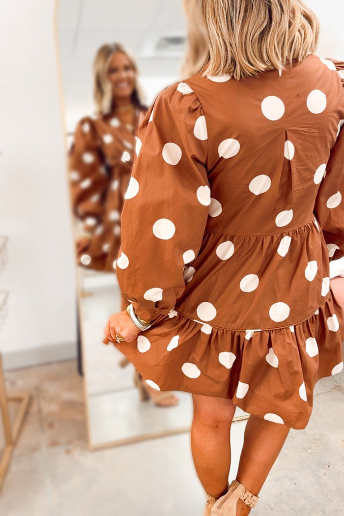Polka Dot Tie Waist Mini Dress