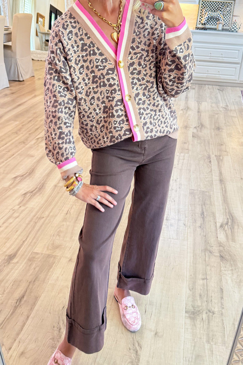 Brown Solid Mid-Rise Ankle Pants