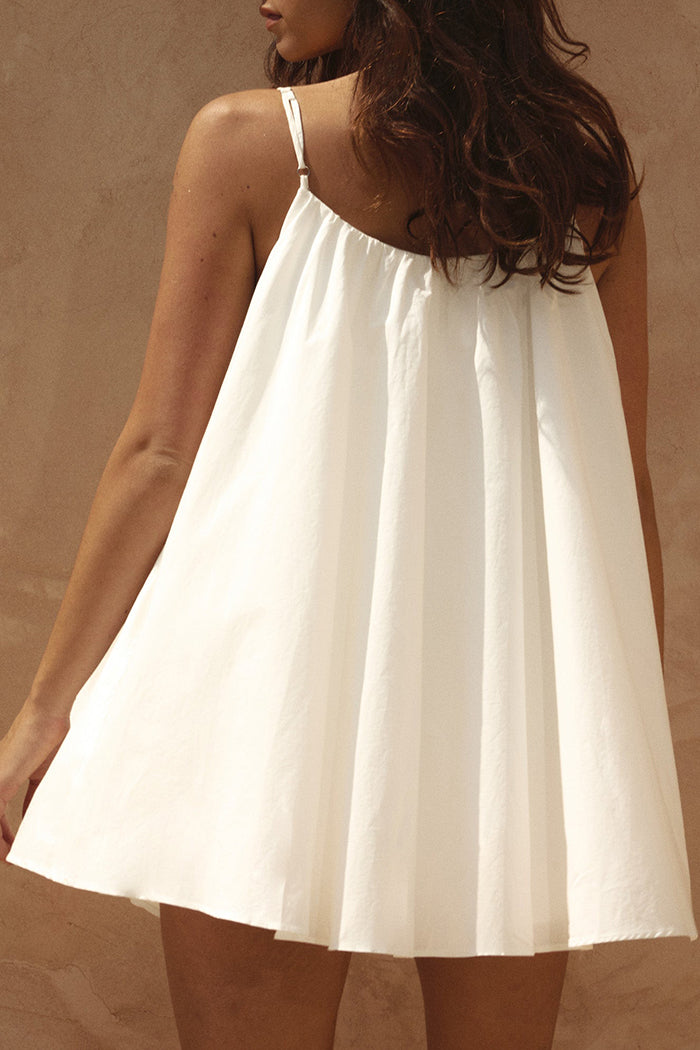 Volume Swing Adjustable Strap Mini Dress