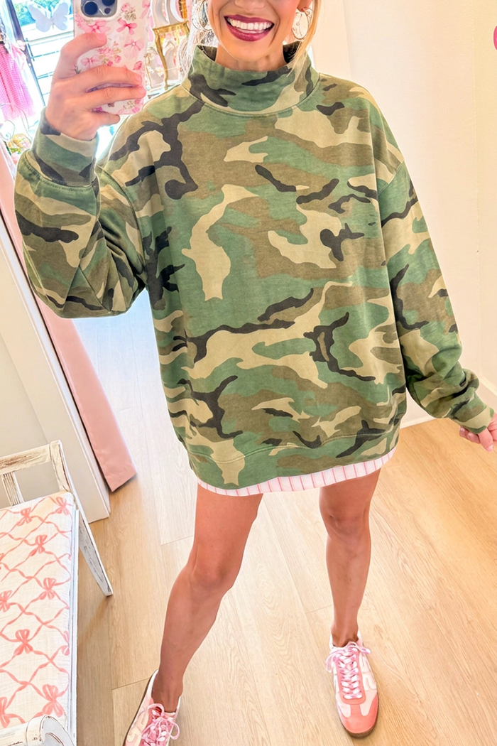 Casual Camouflage Pattern Sweatshirt