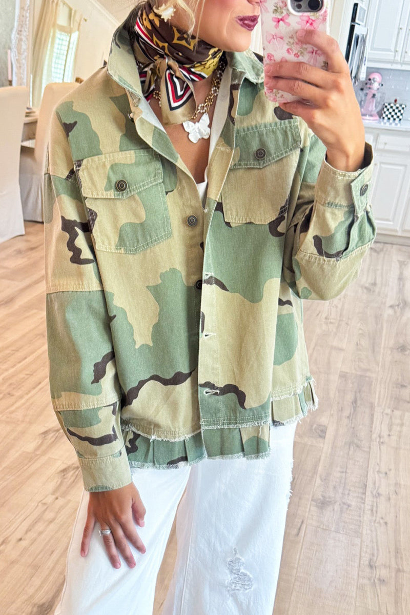 Camo Peace Patch Denim Jacket