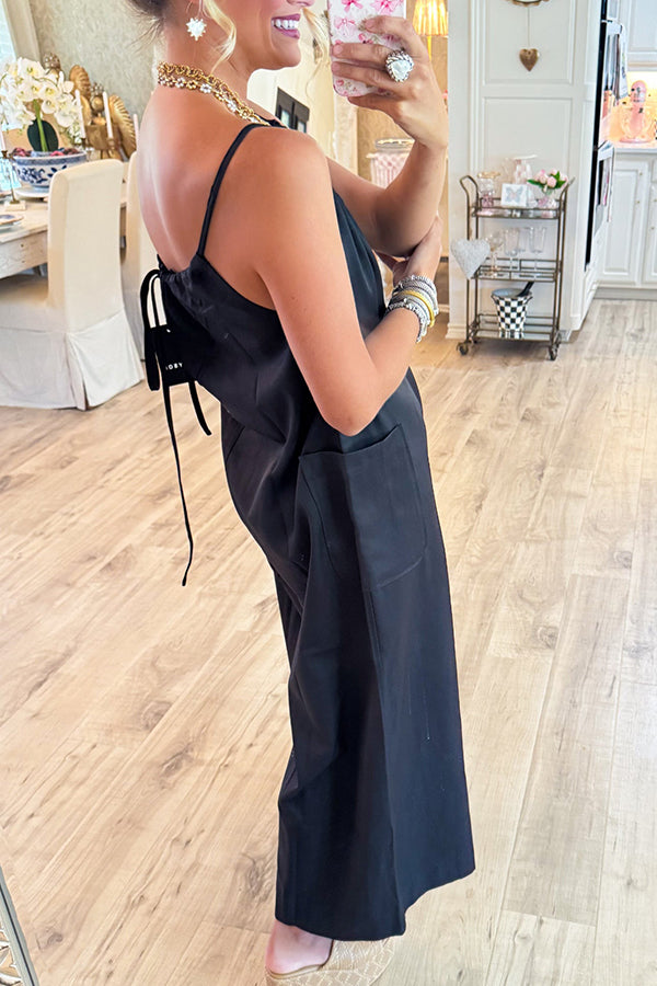 Casual Drawstring Pocket Jumpsuit
