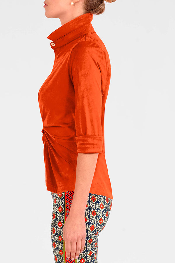 Casual Twist Buttons Top
