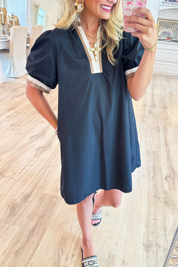 V-Neck Puff Sleeve Dress – miniesboutique V-Neck Puff Sleeve Dress – miniesboutique