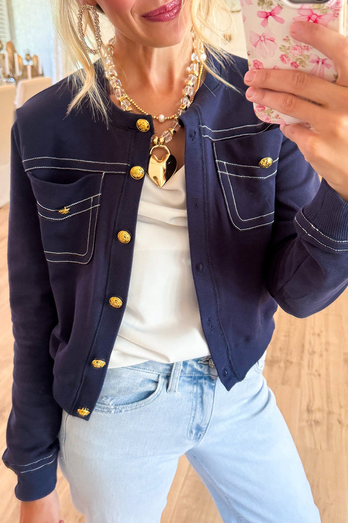 Casual Long Sleeves Button Cardigan