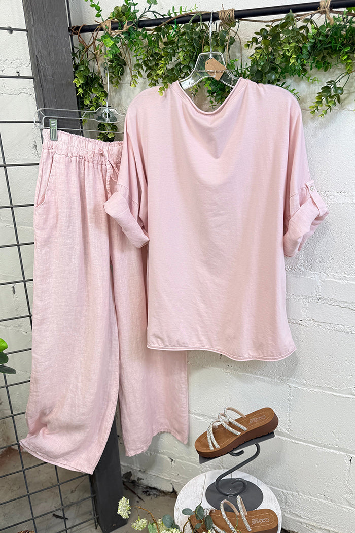 Sequin Star Top & Wide Leg Pants Set