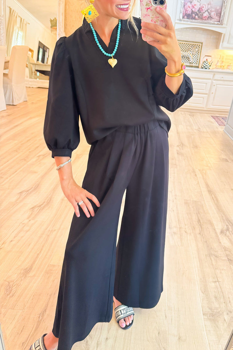 Black Luxeknit Two-Piece Set