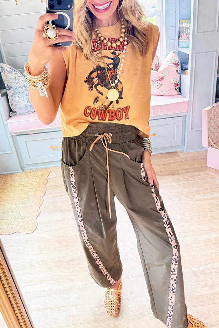 Mustard Cowboy Print Muscle Tee