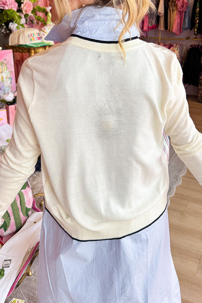 Colorblock Western Print Sweater