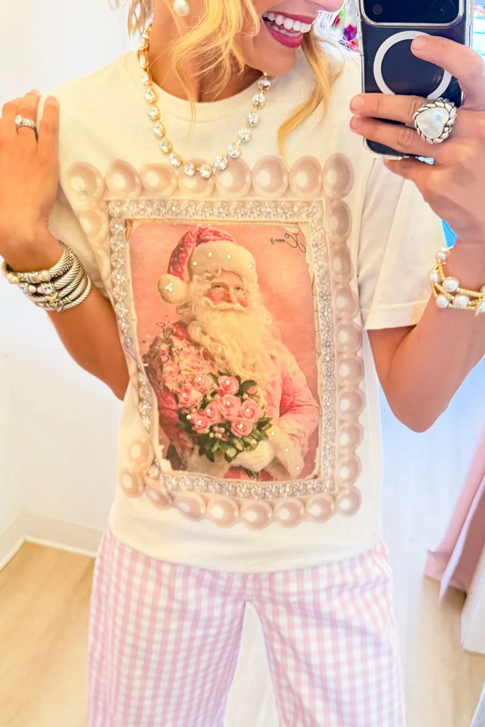 Pearl Floral Santa Graphic Tee