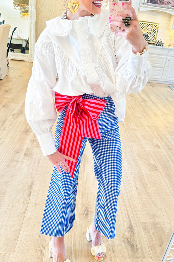 Gingham Straight Leg Pants