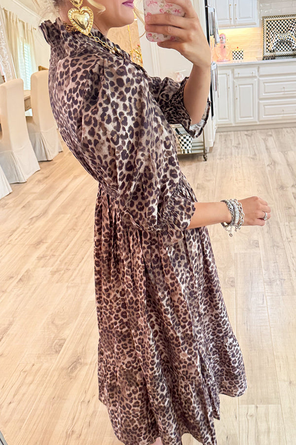 Casual Leopard Maxi Dress