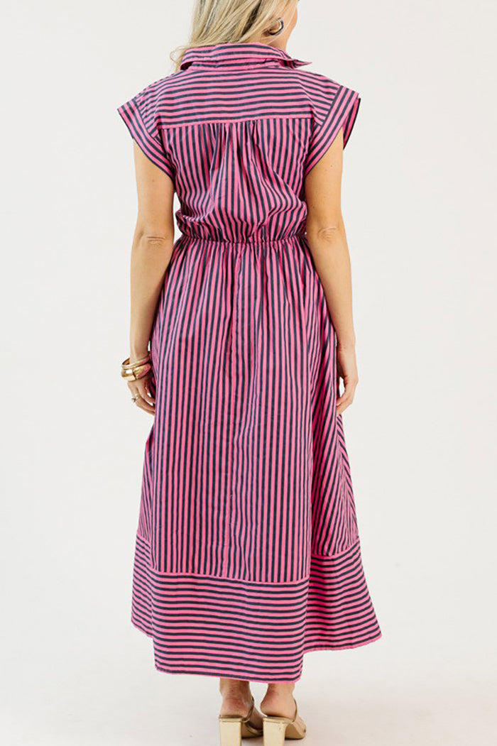 Tie Waist Stripe Maxi Dress