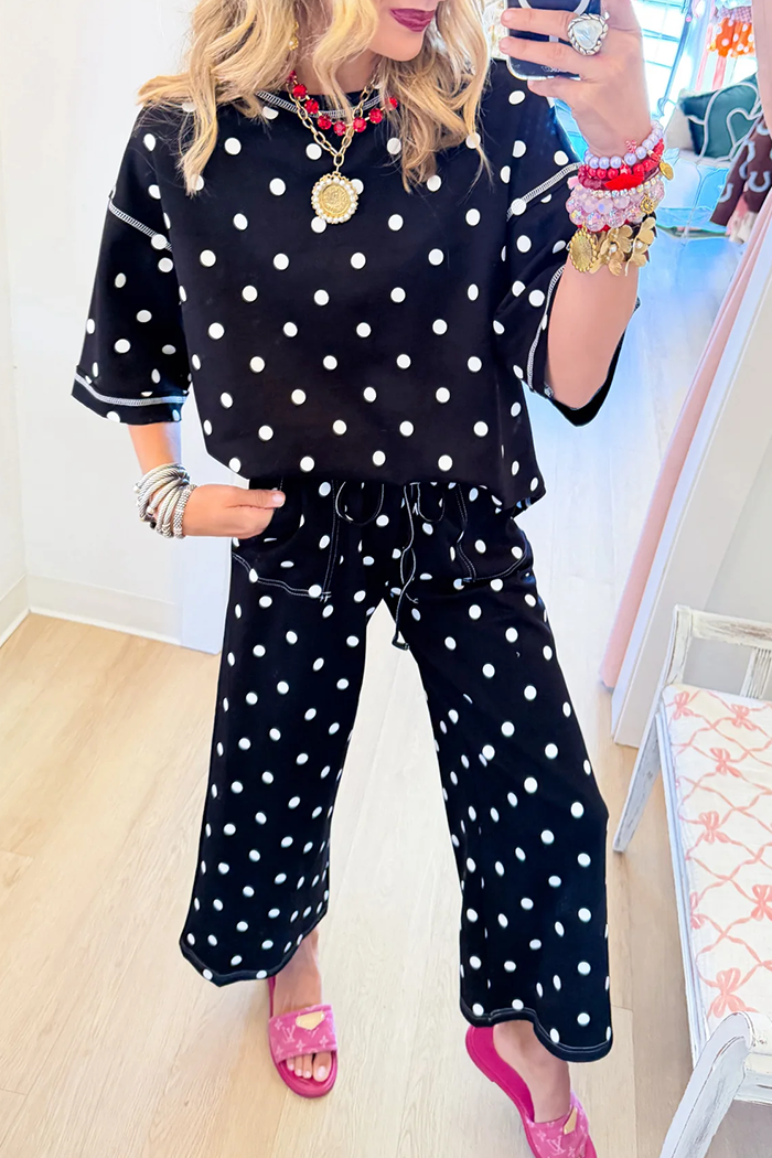 Black White Polka Dot Scuba Set