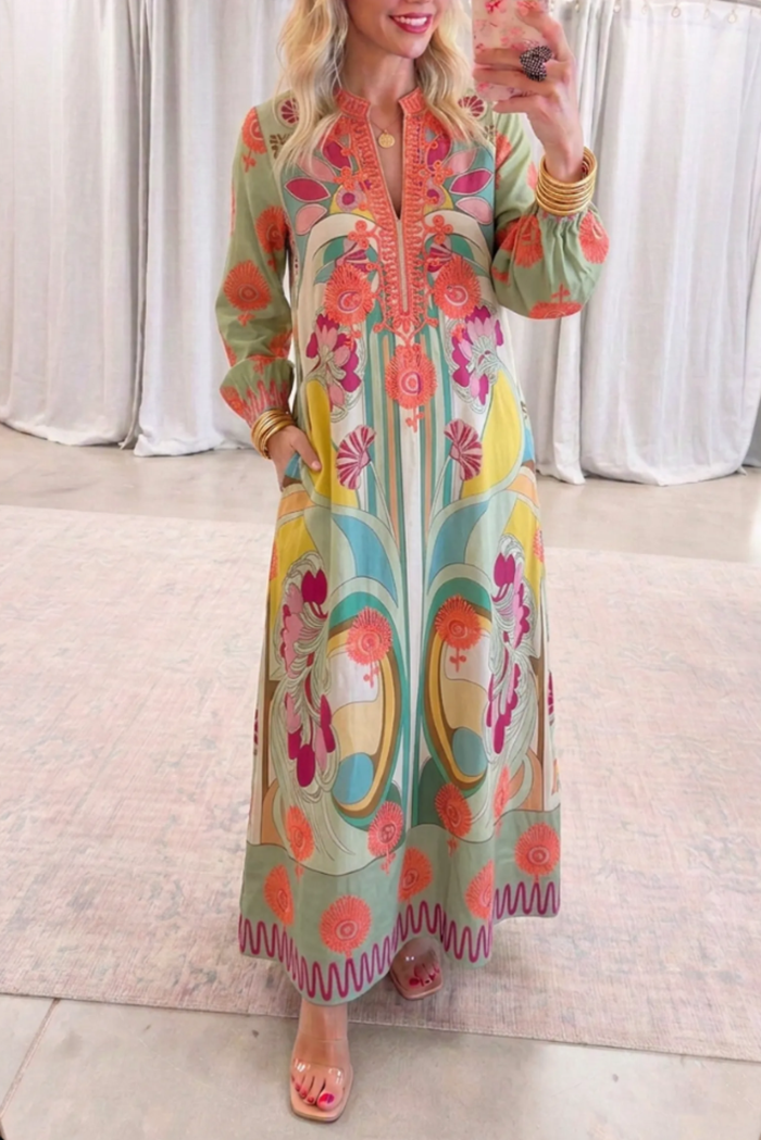 Casual Retro Print Dress