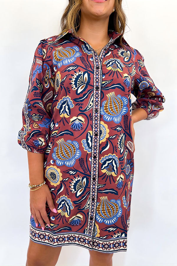Floral Print Button Dress