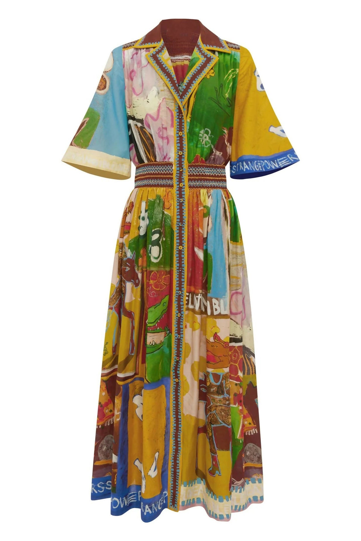 Casual Abstract Print Midi Dress