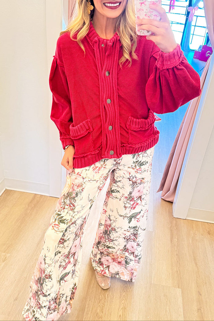 Vintage Floral Wide-Leg Pants