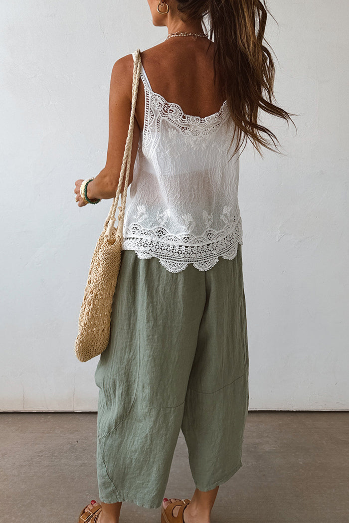 Scallop Trim Cami Balloon Pant Set