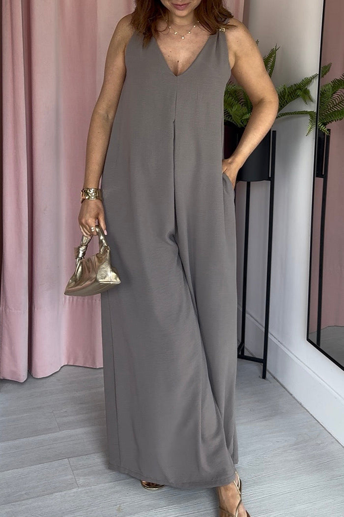 Sleeveless Wide Leg Jumpsuit