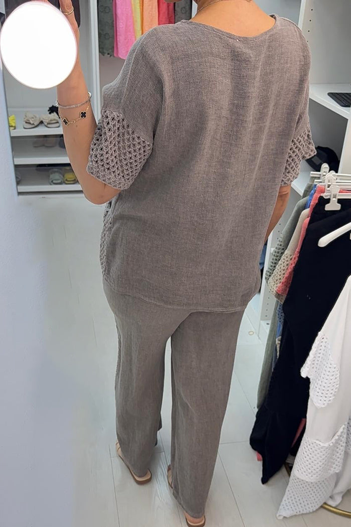 Crochet Trim Casual Co-Ord Set