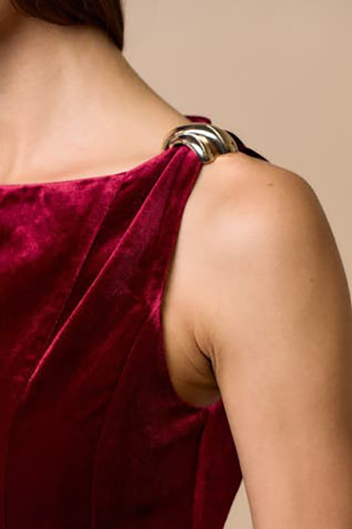 Velvet Sleeveless Pocket Mini Dress