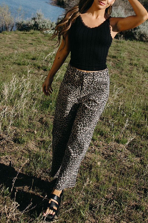 Casual Leopard Barrel Jeans