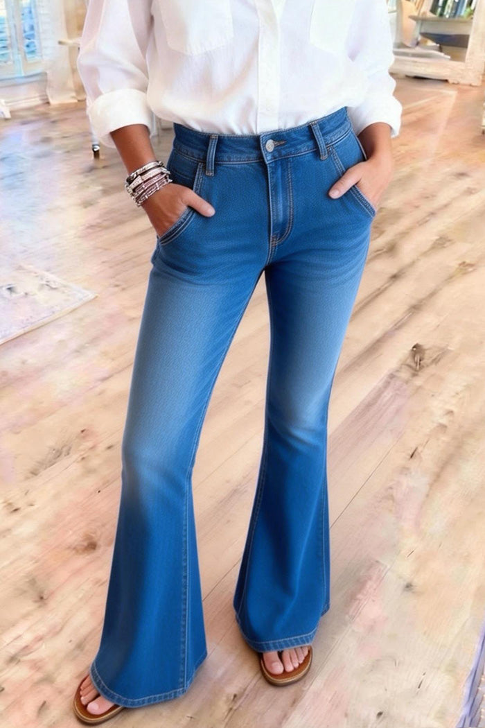 High-Waisted Flare Denim Jeans