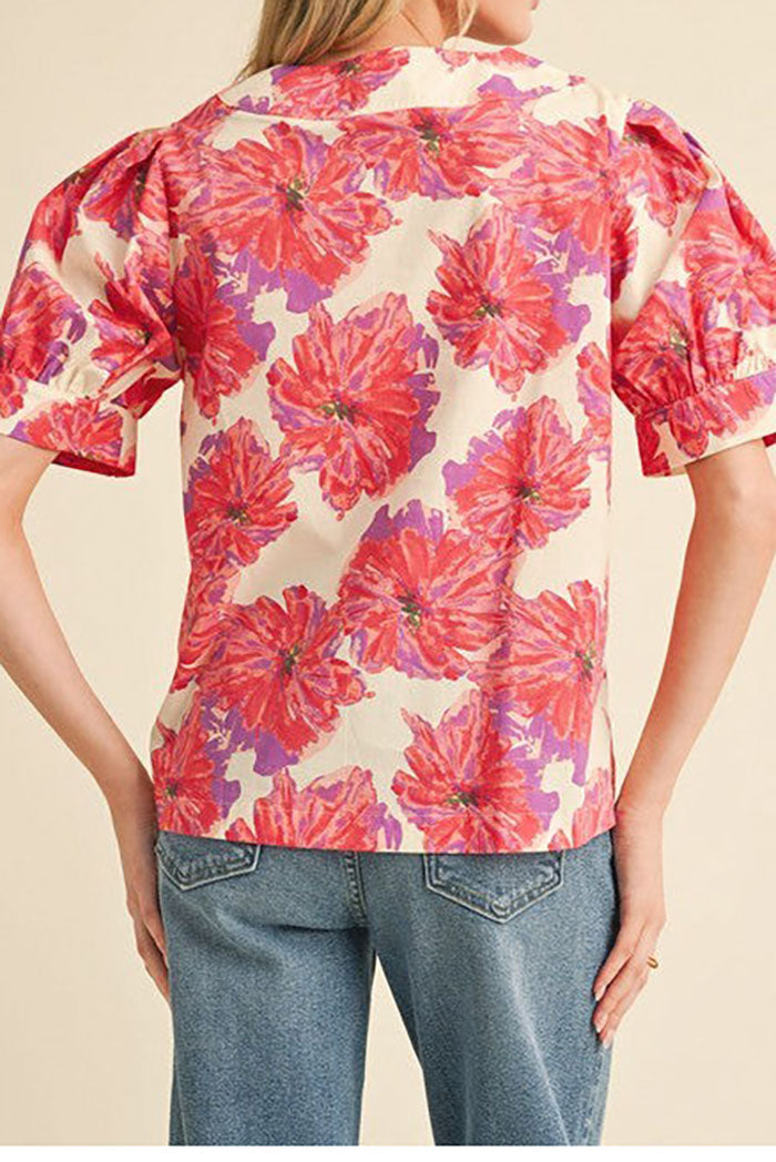 V-Neck Puff Sleeve Top