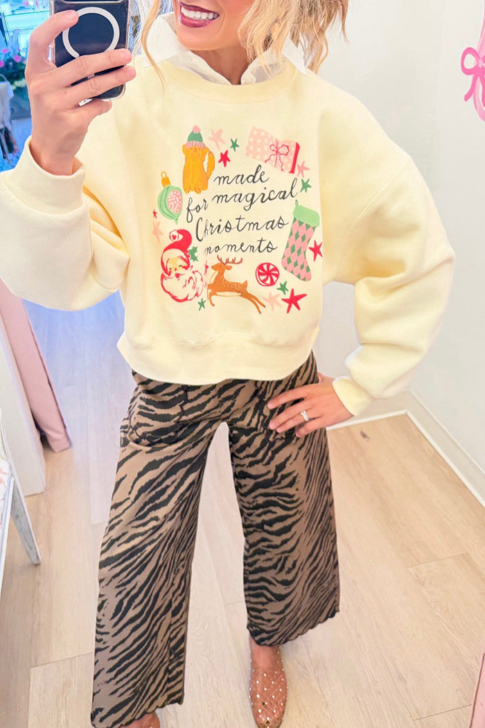Mocha Zebra Scallop Pocket Pants