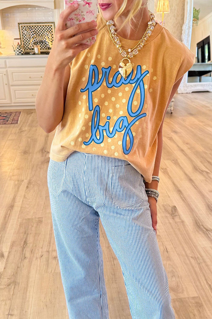 Pray Big Printed Muscle Tee