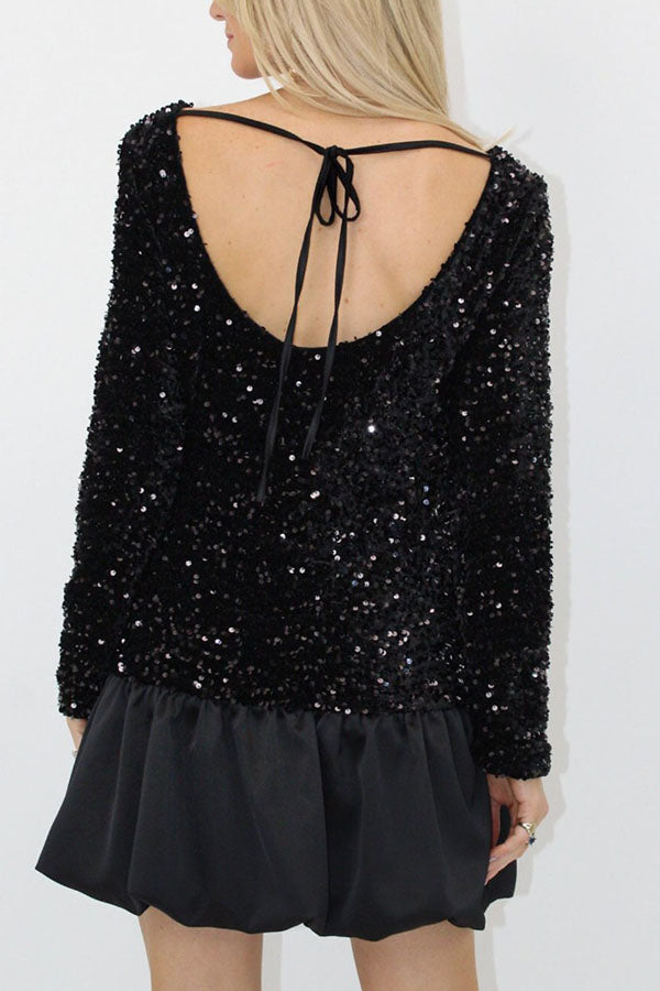 Puffball Sequin Mini Dress