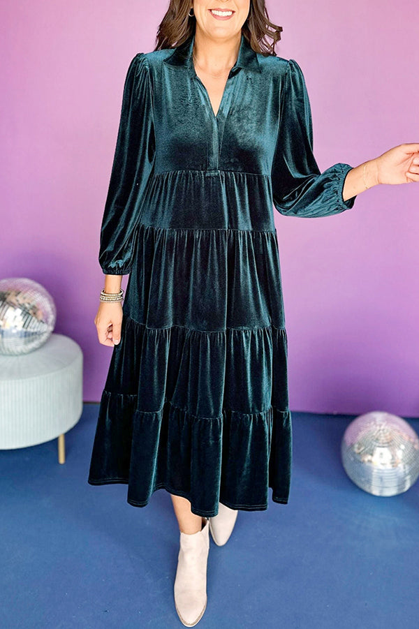 Casual Velvet Long Sleeve Dress