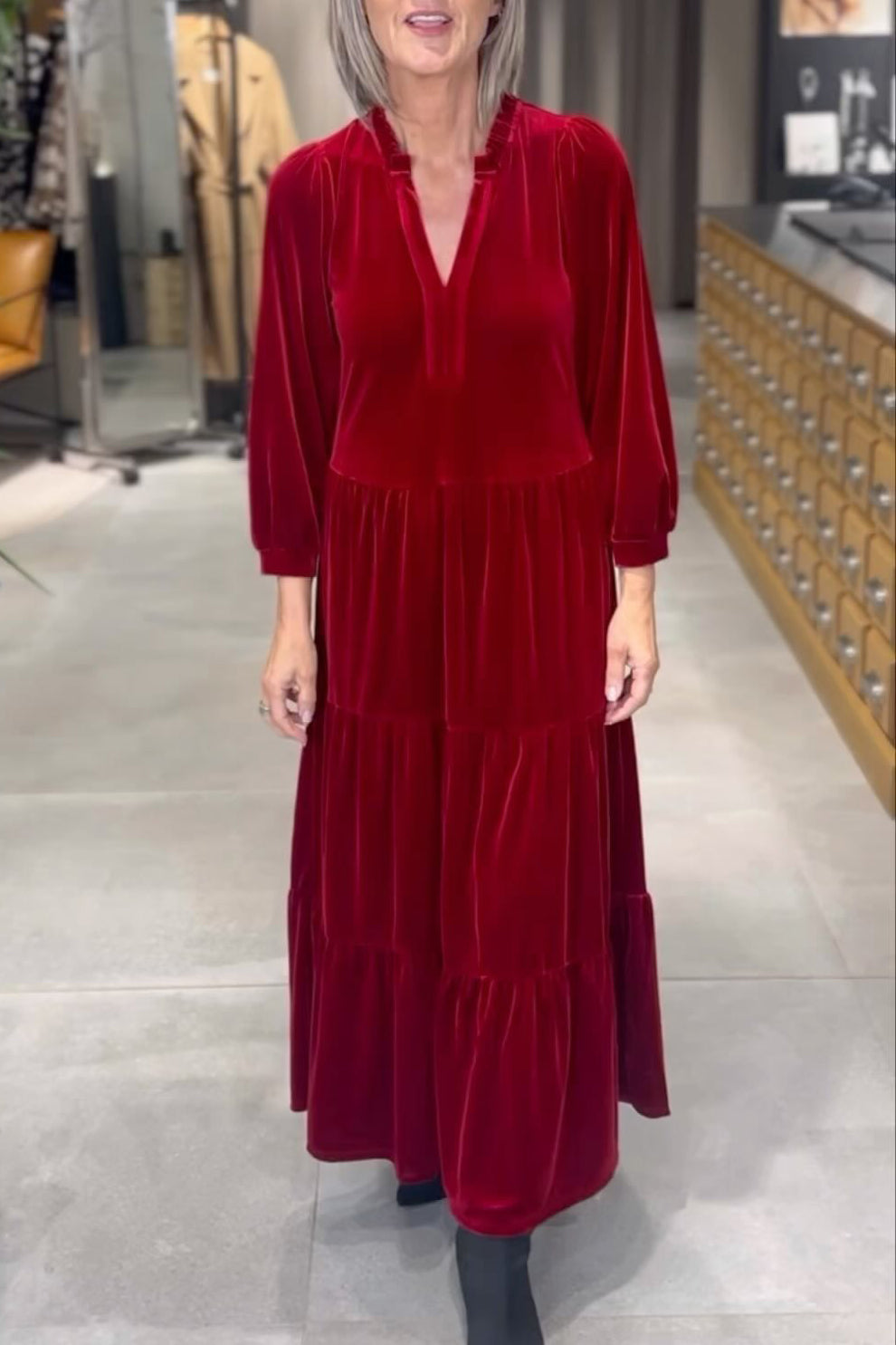 Casual Velvet Maxi Dress