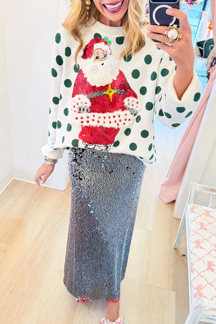 Black Sequin Maxi Skirt