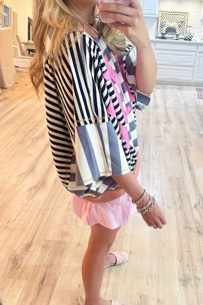 Patching Mix Match Colors Mother's Day Top