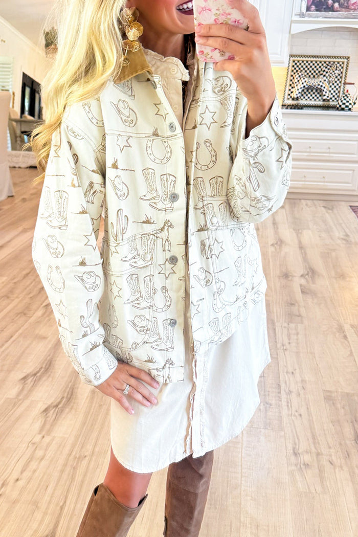 Washed Western Graphic Jacket