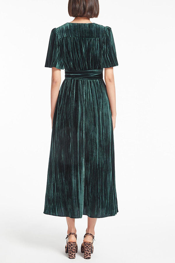 Velvet V-Neck Maxi Dress