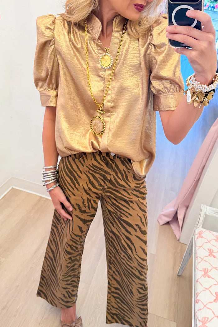 Zebra Print Wide Leg Jeans