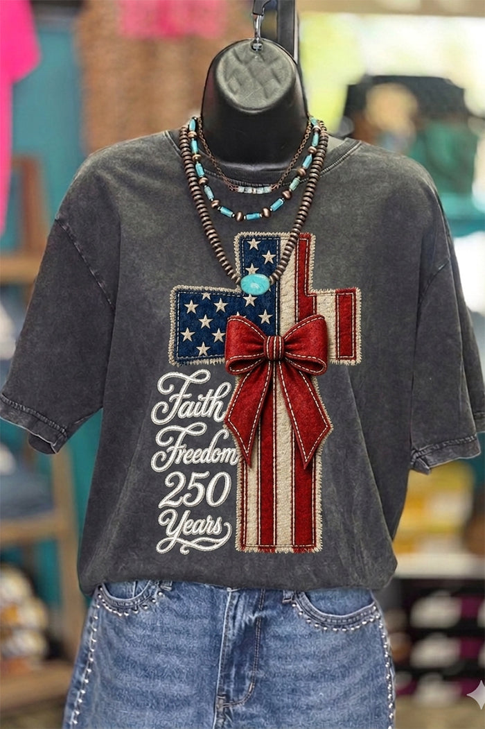 Flag Cross Bow Graphic Short Sleeve Tee
